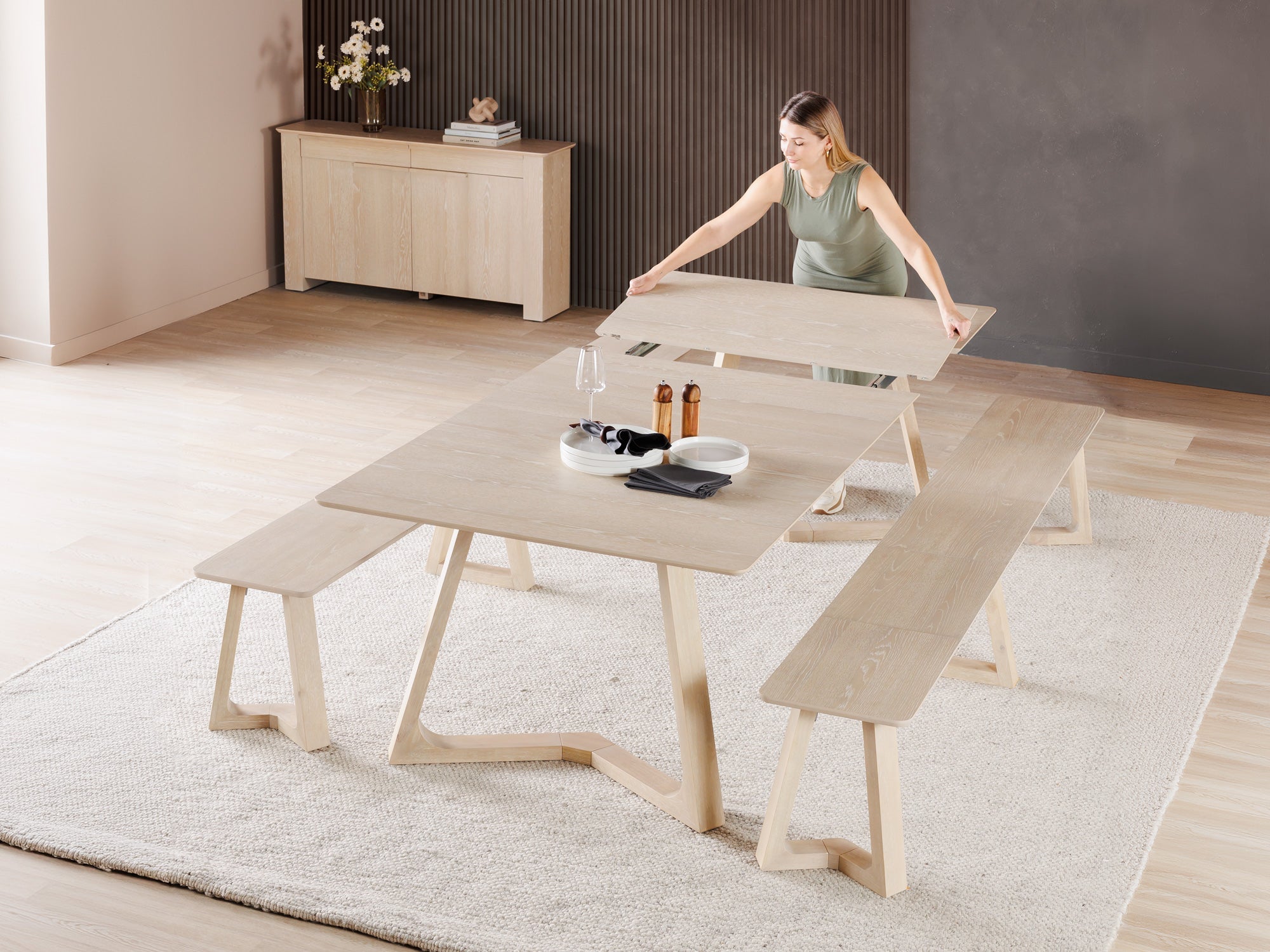 Transformer-table-nova-driftwood-the-gathering-functionality-lifestyle-4x3_cc72234b-7d65-484d-8c22-afd28096e888 Nova Dining Set Gathering - Image 1