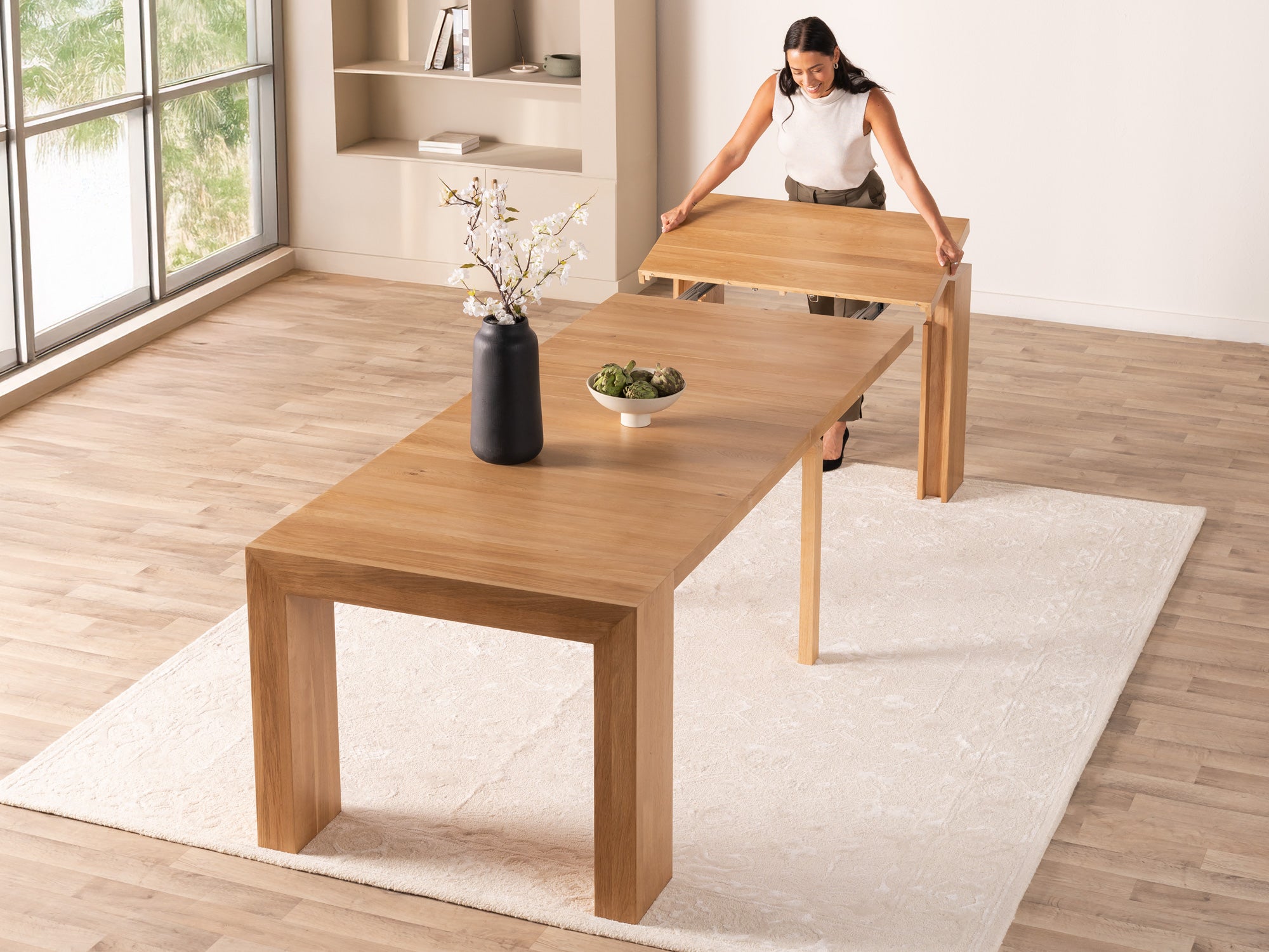 Transformer-table-scandinavian-oak-the-table-functionality-lifestyle-4x3-1 Transformer Table - Image 1